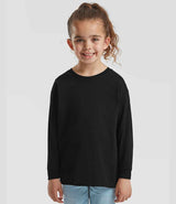 Fruit of the Loom Kids Long Sleeve Value T-Shirt | Black thumbnail 1