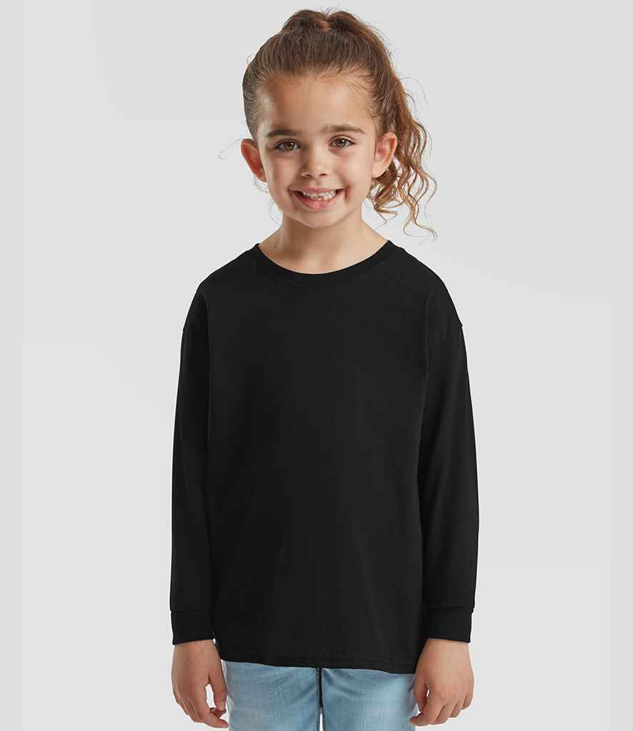 Fruit of the Loom Kids Long Sleeve Value T-Shirt | Black