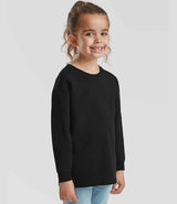 Fruit of the Loom Kids Long Sleeve Value T-Shirt | Black thumbnail 3