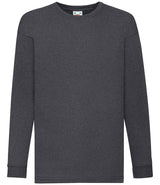 Fruit of the Loom Kids Long Sleeve Value T-Shirt | Dark Heather thumbnail 1