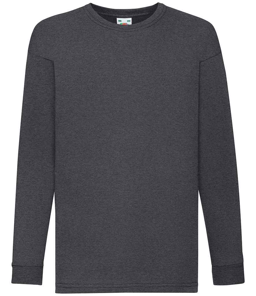 Fruit of the Loom Kids Long Sleeve Value T-Shirt | Dark Heather