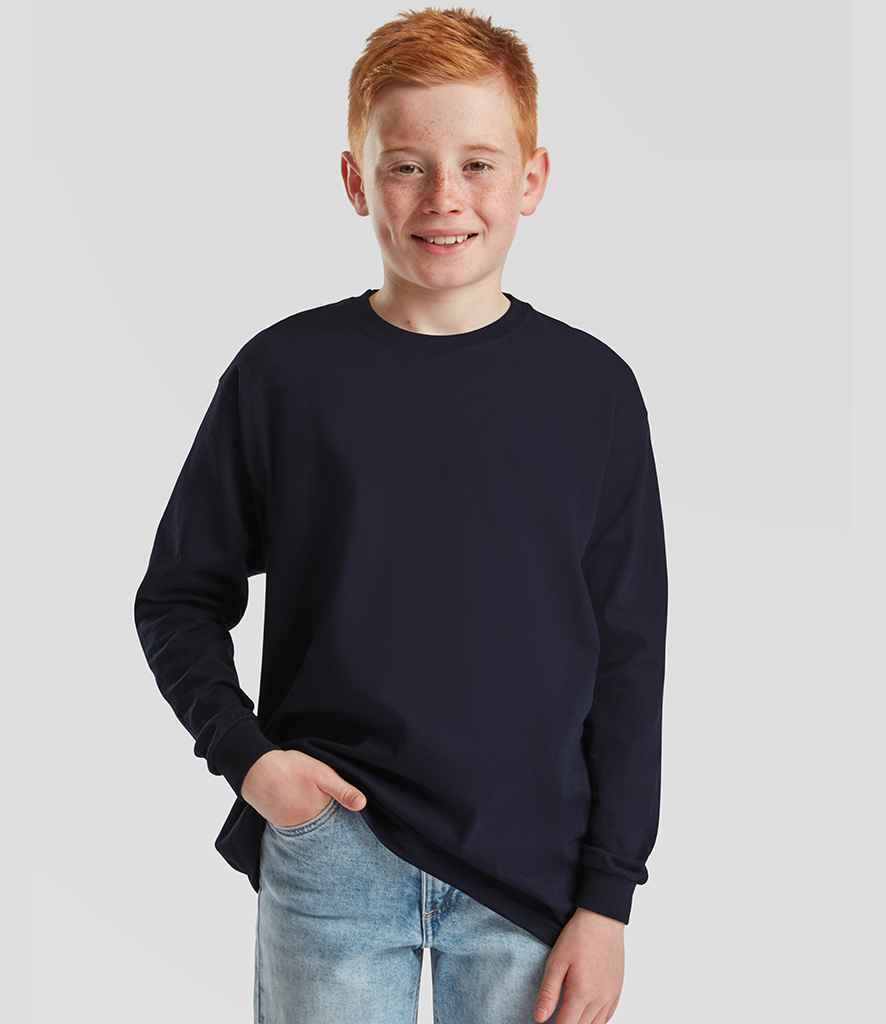 Fruit of the Loom Kids Long Sleeve Value T-Shirt | Deep Navy