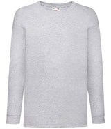 Fruit of the Loom Kids Long Sleeve Value T-Shirt | Heather Grey thumbnail 4