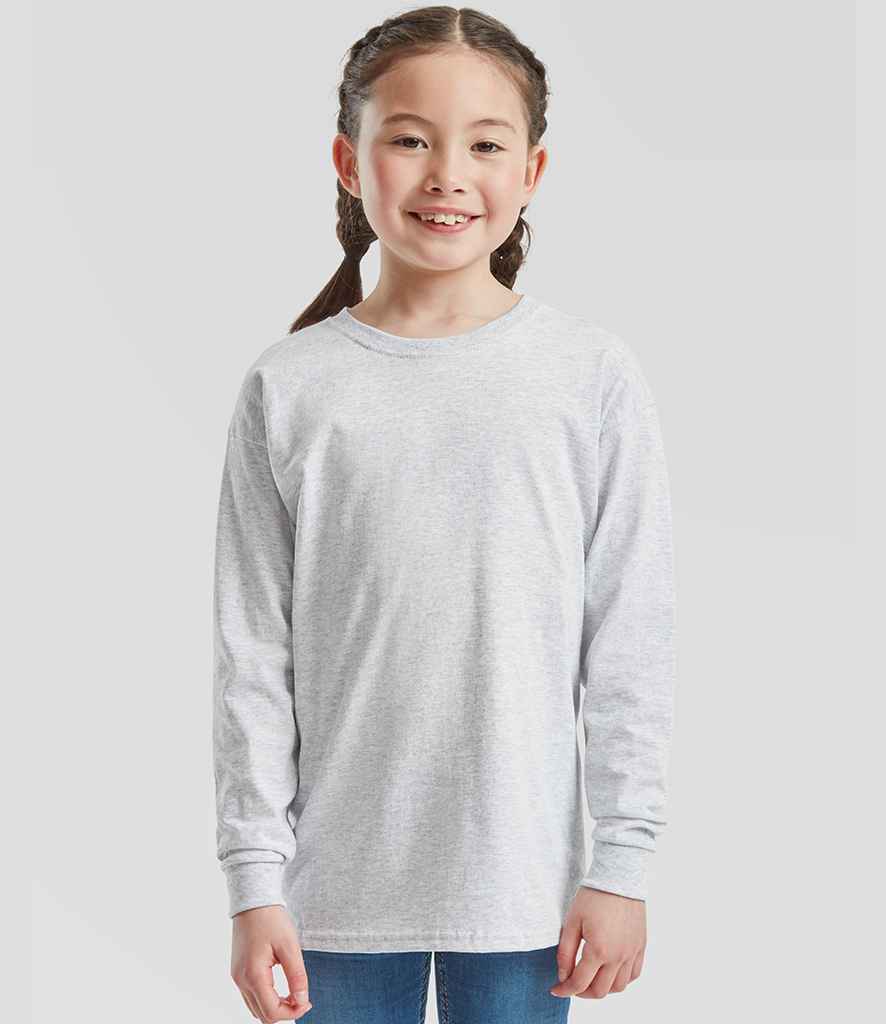 Fruit of the Loom Kids Long Sleeve Value T-Shirt | Heather Grey