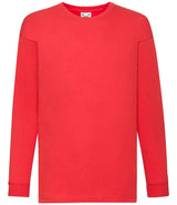 Fruit of the Loom Kids Long Sleeve Value T-Shirt | Red thumbnail 4