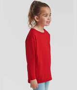 Fruit of the Loom Kids Long Sleeve Value T-Shirt | Red thumbnail 3