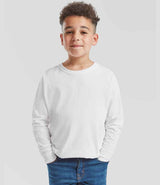 Fruit of the Loom Kids Long Sleeve Value T-Shirt | White thumbnail 1