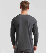 Fruit of the Loom Long Sleeve Value T-Shirt | Dark Heather thumbnail 2
