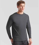 Fruit of the Loom Long Sleeve Value T-Shirt | Dark Heather thumbnail 3