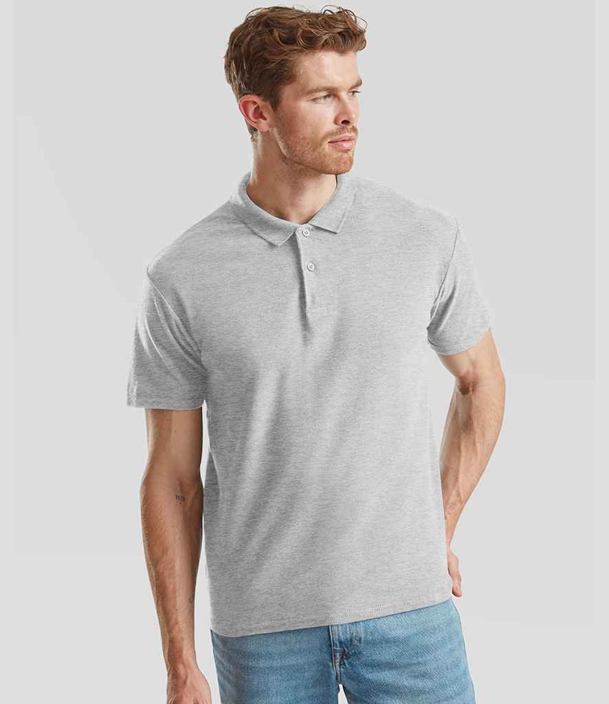 Fruit of the Loom Original Piqué Polo Shirt | Heather Grey