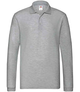 Fruit of the Loom Premium Long Sleeve Cotton Piqué Polo Shirt | Athletic Heather thumbnail 4