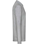 Fruit of the Loom Premium Long Sleeve Cotton Piqué Polo Shirt | Athletic Heather thumbnail 6