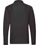 Fruit of the Loom Premium Long Sleeve Cotton Piqué Polo Shirt | Black thumbnail 5