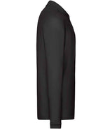 Fruit of the Loom Premium Long Sleeve Cotton Piqué Polo Shirt | Black thumbnail 6