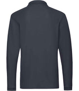 Fruit of the Loom Premium Long Sleeve Cotton Piqué Polo Shirt | Deep Navy thumbnail 5