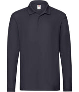 Fruit of the Loom Premium Long Sleeve Cotton Piqué Polo Shirt | Deep Navy thumbnail 4