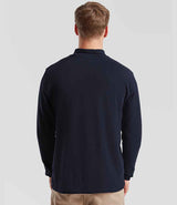 Fruit of the Loom Premium Long Sleeve Cotton Piqué Polo Shirt | Deep Navy thumbnail 2