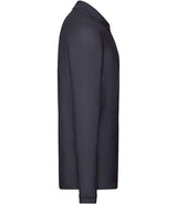 Fruit of the Loom Premium Long Sleeve Cotton Piqué Polo Shirt | Deep Navy thumbnail 6
