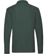 Fruit of the Loom Premium Long Sleeve Cotton Piqué Polo Shirt | Forest Green thumbnail 5