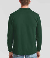 Fruit of the Loom Premium Long Sleeve Cotton Piqué Polo Shirt | Forest Green thumbnail 2