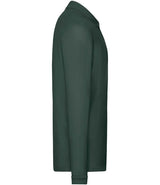 Fruit of the Loom Premium Long Sleeve Cotton Piqué Polo Shirt | Forest Green thumbnail 6