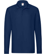 Fruit of the Loom Premium Long Sleeve Cotton Piqué Polo Shirt | Navy thumbnail 4