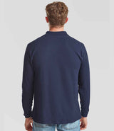 Fruit of the Loom Premium Long Sleeve Cotton Piqué Polo Shirt | Navy thumbnail 2