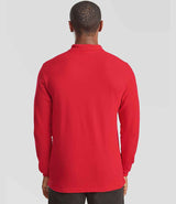 Fruit of the Loom Premium Long Sleeve Cotton Piqué Polo Shirt | Red thumbnail 2