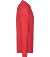 Fruit of the Loom Premium Long Sleeve Cotton Piqué Polo Shirt | Red thumbnail 6