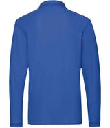 Fruit of the Loom Premium Long Sleeve Cotton Piqué Polo Shirt | Royal Blue thumbnail 5