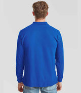 Fruit of the Loom Premium Long Sleeve Cotton Piqué Polo Shirt | Royal Blue thumbnail 2