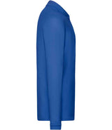 Fruit of the Loom Premium Long Sleeve Cotton Piqué Polo Shirt | Royal Blue thumbnail 6