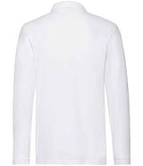 Fruit of the Loom Premium Long Sleeve Cotton Piqué Polo Shirt | White thumbnail 4