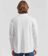 Fruit of the Loom Premium Long Sleeve Cotton Piqué Polo Shirt | White thumbnail 1