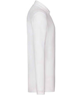 Fruit of the Loom Premium Long Sleeve Cotton Piqué Polo Shirt | White thumbnail 5