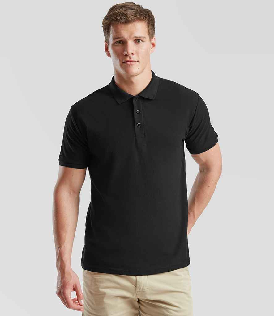 Fruit of the Loom Heavy Poly/Cotton Piqué Polo Shirt | Black