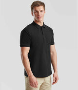 Fruit of the Loom Heavy Poly/Cotton Piqué Polo Shirt | Black thumbnail 3