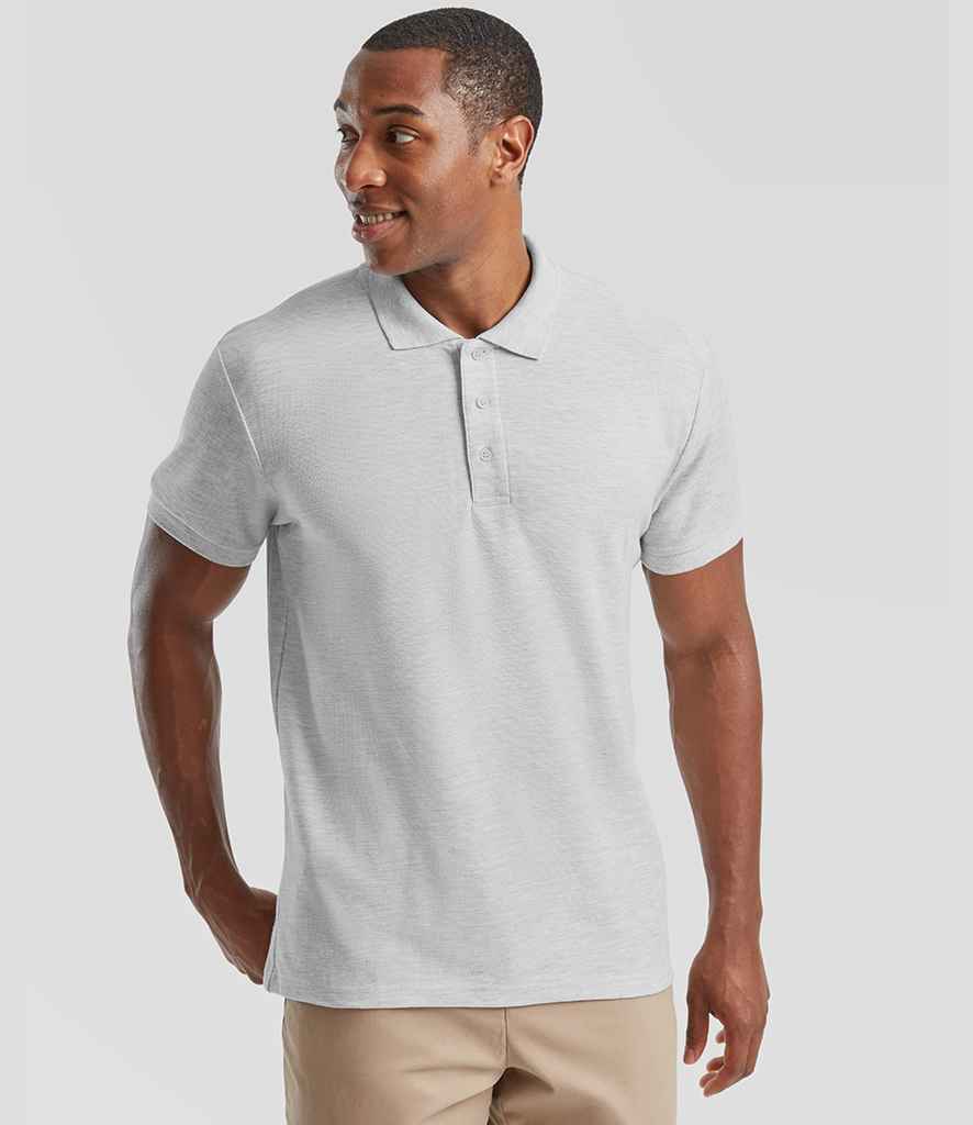 Fruit of the Loom Heavy Poly/Cotton Piqué Polo Shirt | Heather Grey