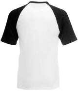 Fruit of the Loom Contrast Baseball T-Shirt | White/Black thumbnail 5