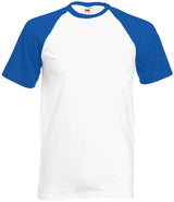 Fruit of the Loom Contrast Baseball T-Shirt | White/Royal Blue thumbnail 4