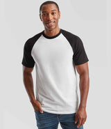 Fruit of the Loom Contrast Baseball T-Shirt | White/Black thumbnail 1