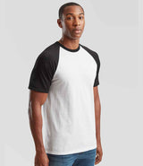 Fruit of the Loom Contrast Baseball T-Shirt | White/Black thumbnail 3