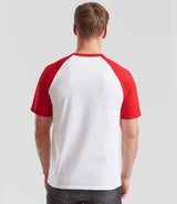 Fruit of the Loom Contrast Baseball T-Shirt | White/Red thumbnail 2