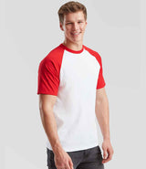 Fruit of the Loom Contrast Baseball T-Shirt | White/Red thumbnail 3