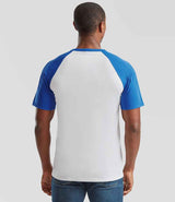 Fruit of the Loom Contrast Baseball T-Shirt | White/Royal Blue thumbnail 2