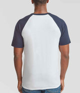 Fruit of the Loom Contrast Baseball T-Shirt | White/Deep Navy thumbnail 2