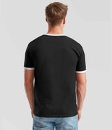 Fruit of the Loom Contrast Ringer T-Shirt | Black/White thumbnail 2