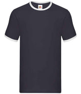 Fruit of the Loom Contrast Ringer T-Shirt | Navy/White thumbnail 4
