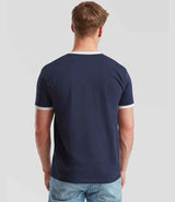 Fruit of the Loom Contrast Ringer T-Shirt | Navy/White thumbnail 2