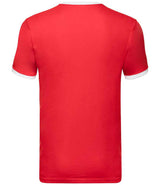 Fruit of the Loom Contrast Ringer T-Shirt | Red/White thumbnail 5